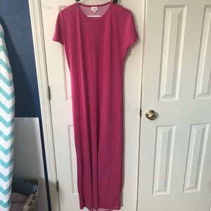 Pink with white polka dot maxi dress from lularoe